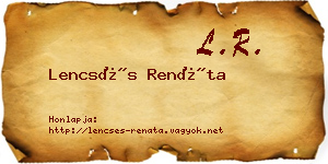 Lencsés Renáta névjegykártya
